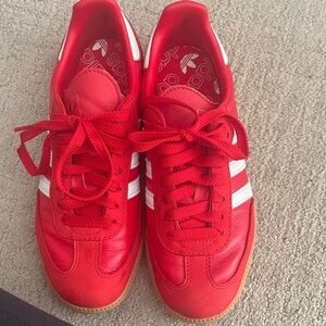 Adidas Bold Red Sneakers with White Accents